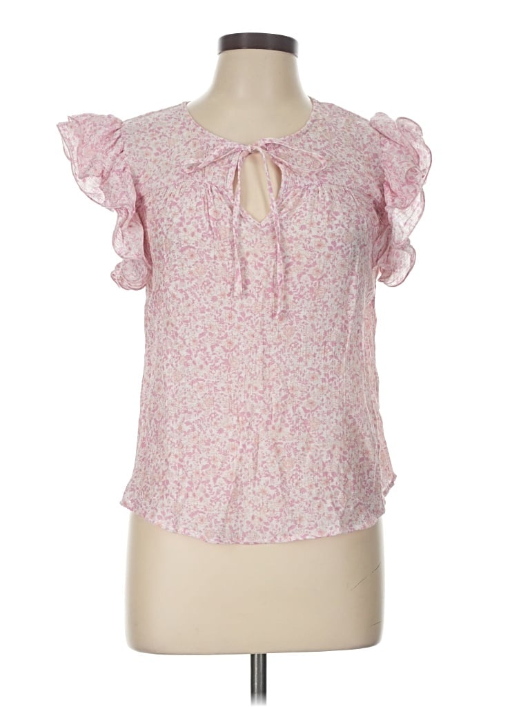 Pre-owned Mine Short Sleeve Blouse In Pink
