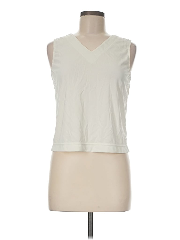 Pre-owned Doncaster Collection Sleeveless Top Ivory V-neck Tops