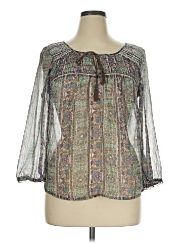 American Eagle Outfitters 3/4 Sleeve Blouse (view 1)