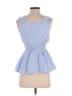 Habitual 100% Polyester Blue Sleeveless Blouse Size 16 - photo 2