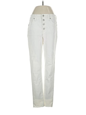 Madewell 9" Mid-Rise Skinny Jeans in Pure White (view 1)