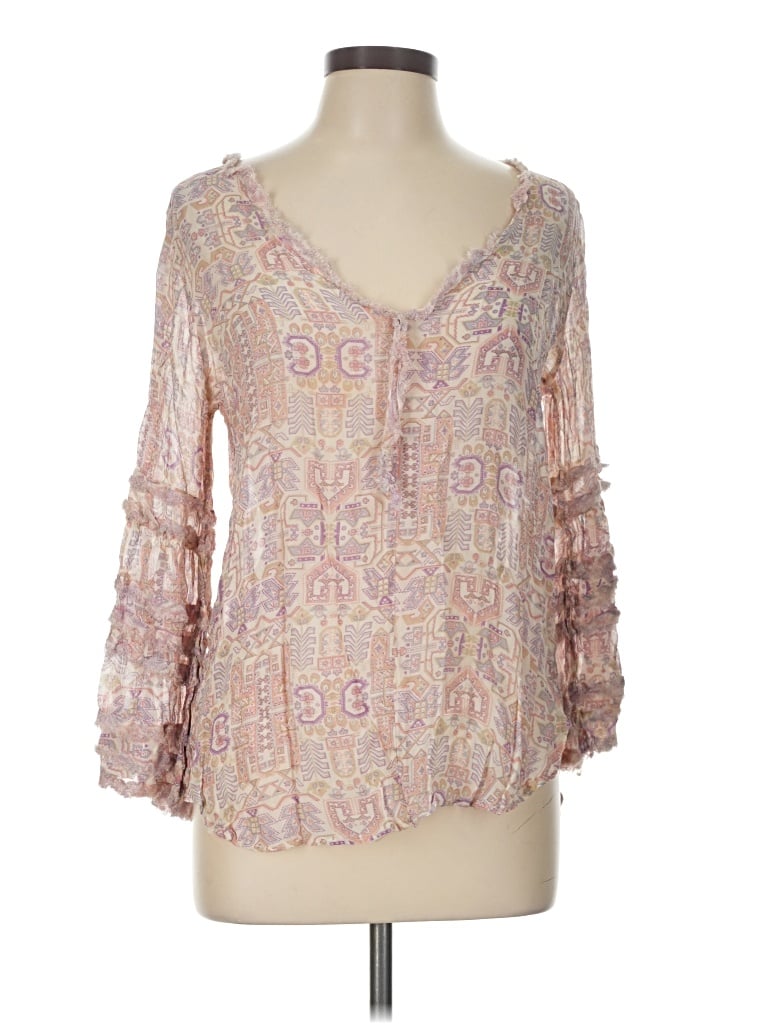 Pre-owned William Rast 3/4 Sleeve T-shirt In Pink