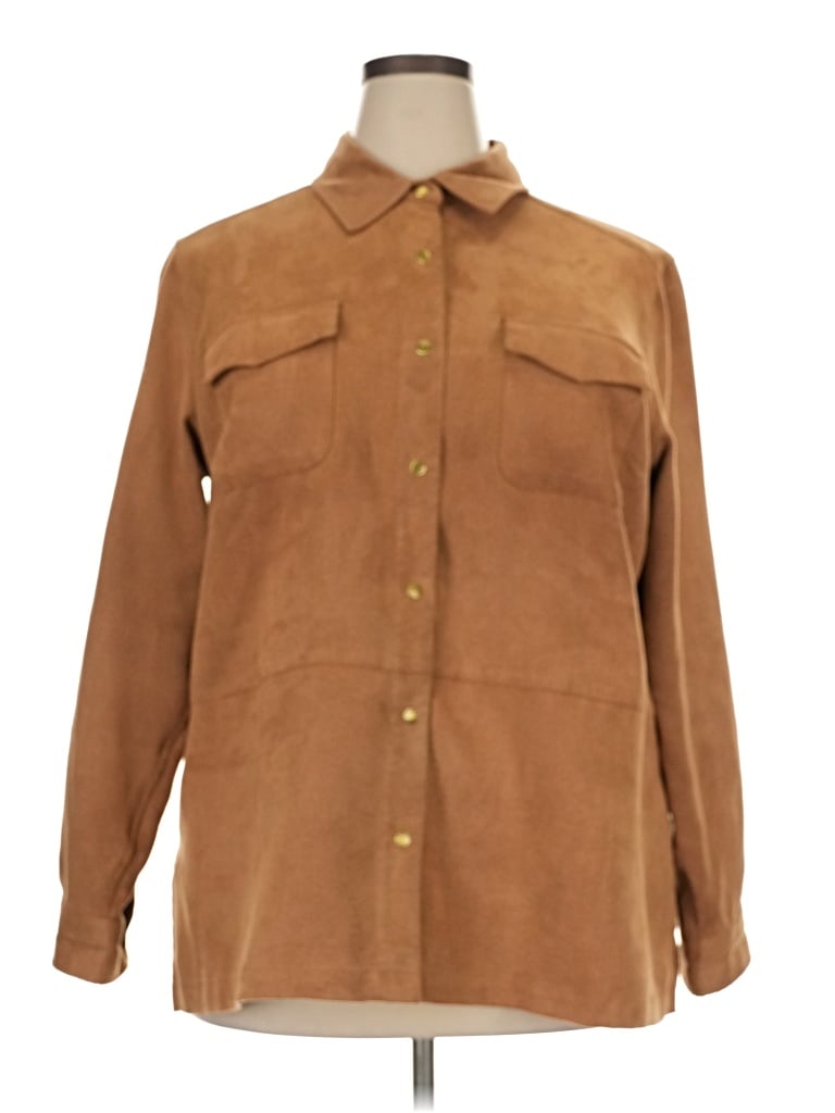 Pre-owned Kate Hill Long Sleeve Blouse In Brown