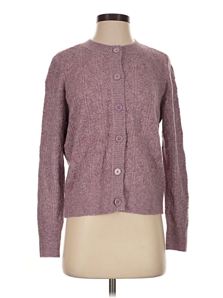 Pre-owned Ann Taylor Loft Outlet Cardigan Sweater In Purple