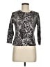 Garnet Hill 100% Wool Animal Print Silver Wool Pullover Sweater Size M - photo 1