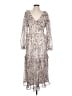 Francesca's 100% Polyester Paisley Silver Cocktail Dress Size L - photo 1