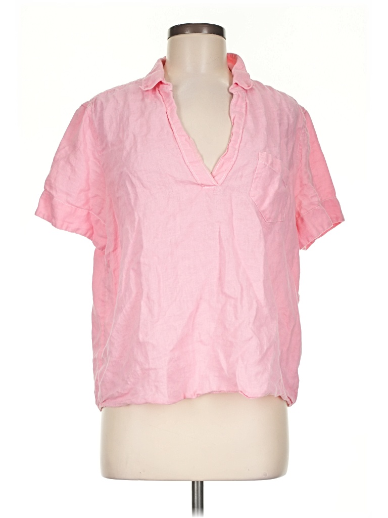 Pre-owned Jcrew Short Sleeve Blouse In Pink