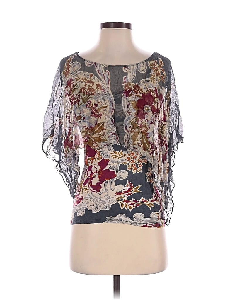 Pre-owned Tiny Short Sleeve Blouse In Gray