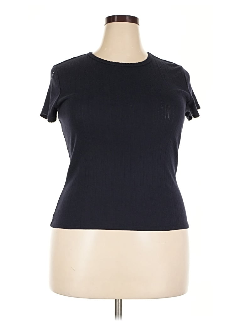 Pre-owned Free Assembly Short Sleeve Turtleneck In Black