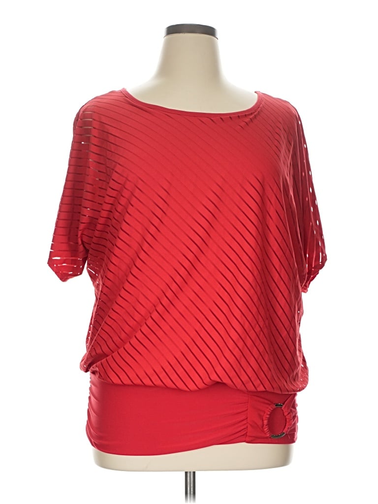 Pre-owned I.n. Studio Short Sleeve Blouse In Red