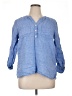 Talbots 100% Linen Blue Long Sleeve Henley Size XL Petite - photo 1