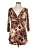 Boston Proper Print Brown Cocktail Dress Size L - photo 1