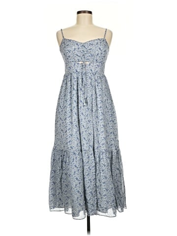 Madewell Silk Ruched Keyhole Tiered Midi Dress in Florentine Floral (view 1)