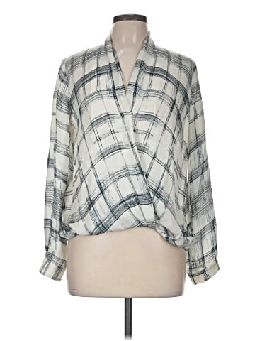Waverly Grey 3/4 Sleeve Silk Top (view 1)