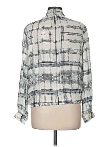 Waverly Grey 3/4 Sleeve Silk Top (view 2)