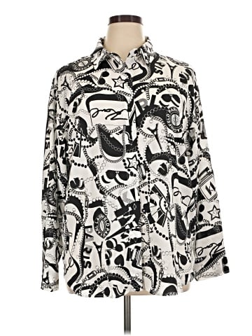 Karl Lagerfeld Paris Long Sleeve Blouse (view 1)