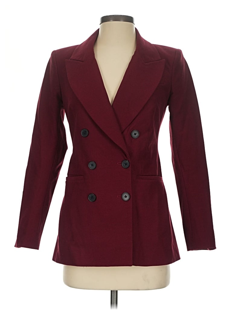 Pre-owned Express Blazer Jacket In Burgundy