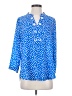 MULTIPLES Polka Dots Blue 3/4 Sleeve Blouse Size S - photo 1
