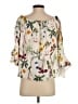 Bailey 44 100% Polyester Floral Ivory 3/4 Sleeve Blouse Size S - photo 2