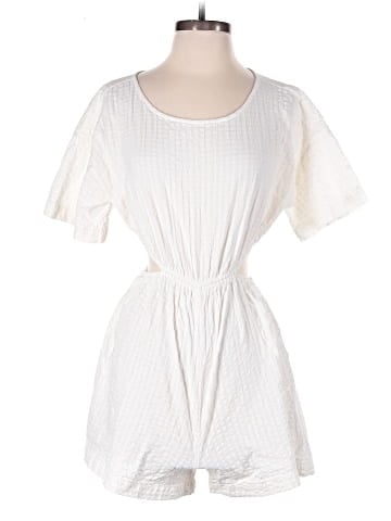 Madewell Cutout Romper in Seersucker (view 1)