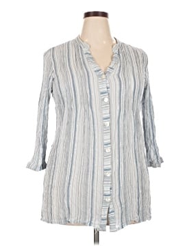 Club Z Collection 3/4 Sleeve Button-Down Shirt (view 1)