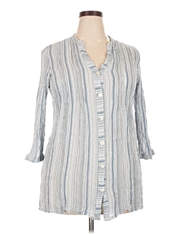 Club Z Collection 3/4 Sleeve Button-Down Shirt (view 1)