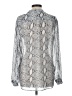 Kut from the Kloth 100% Polyester Animal Print Snake Print White Silver Long Sleeve Blouse Size L - photo 2