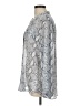 Kut from the Kloth 100% Polyester Animal Print Snake Print White Silver Long Sleeve Blouse Size L - photo 5