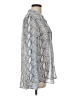 Kut from the Kloth 100% Polyester Animal Print Snake Print White Silver Long Sleeve Blouse Size L - photo 4
