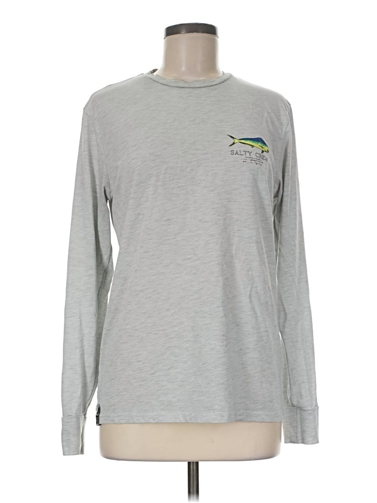 Pre-owned Salty Crew Long Sleeve T-shirt In Gray