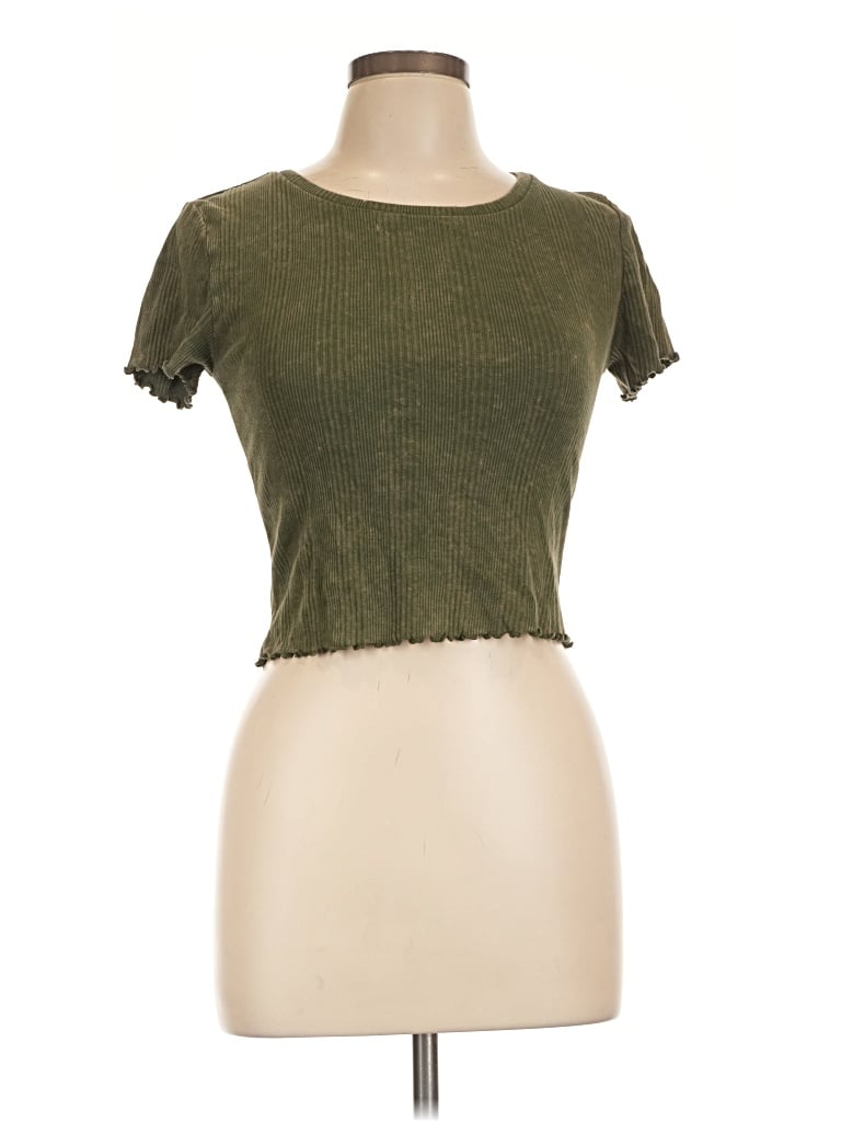 Pre-owned Aero Short Sleeve Top Green Sweetheart Neckline Tops