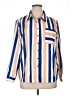 Shein Curve 100% Polyester Stripes Blue Long Sleeve Blouse Size 14 Plus (1) - photo 1
