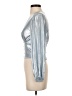 Flat White Metallic Silver Long Sleeve Blouse Size XXS - photo 5
