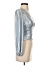 Flat White Metallic Silver Long Sleeve Blouse Size XXS - photo 4