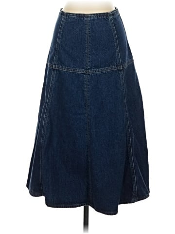 Madewell Denim Drop-Waist Midi Skirt in McKinney Wash (view 1)