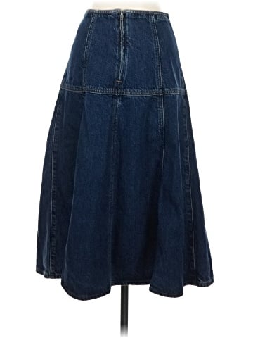 Madewell Denim Drop-Waist Midi Skirt in McKinney Wash (view 2)
