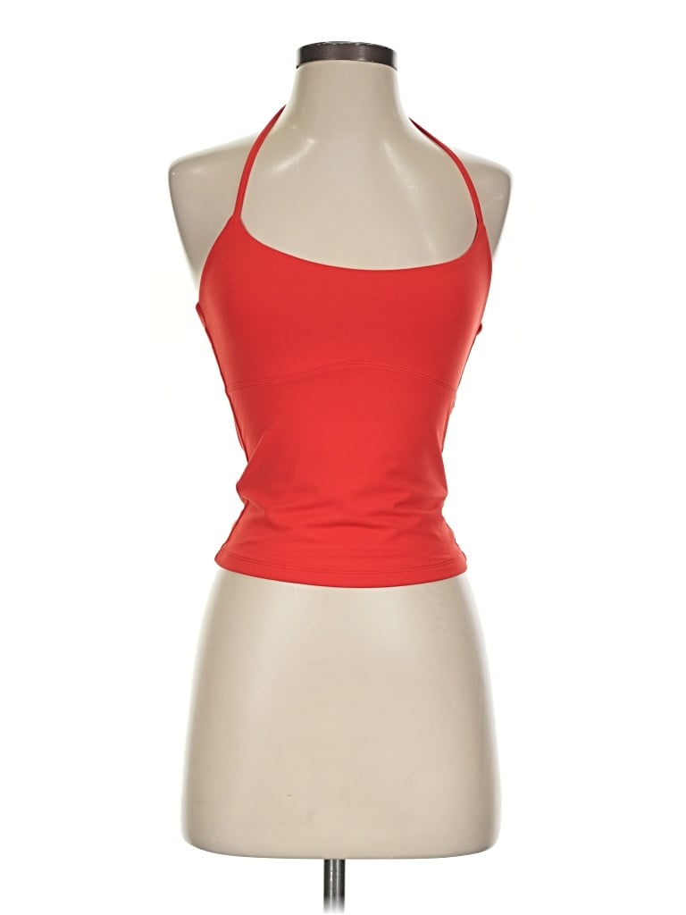 Pre-owned Reoria Sleeveless Top Red Halter Neckline Tops