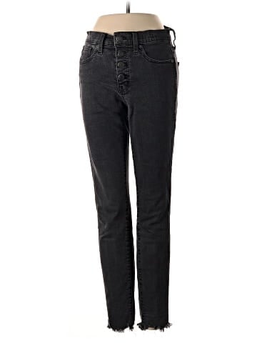 Madewell 9" Mid-Rise Skinny Jeans in Berkeley Black: Button-Through Edition (view 1)