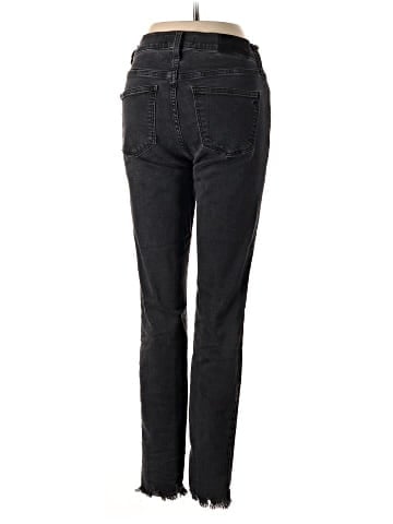 Madewell 9" Mid-Rise Skinny Jeans in Berkeley Black: Button-Through Edition (view 2)