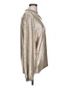 Ann Taylor LOFT 100% Polyester Metallic Silver Long Sleeve Blouse Size L - photo 4