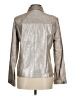 Chico's 100% Leather Metallic Silver Leather Jacket Size Med (1) - photo 2
