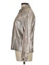 Chico's 100% Leather Metallic Silver Leather Jacket Size Med (1) - photo 5