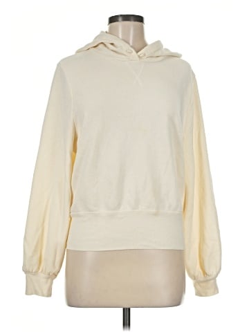 Madewell Bubble-Sleeve Hoodie Crop Sweatshirt (view 1)