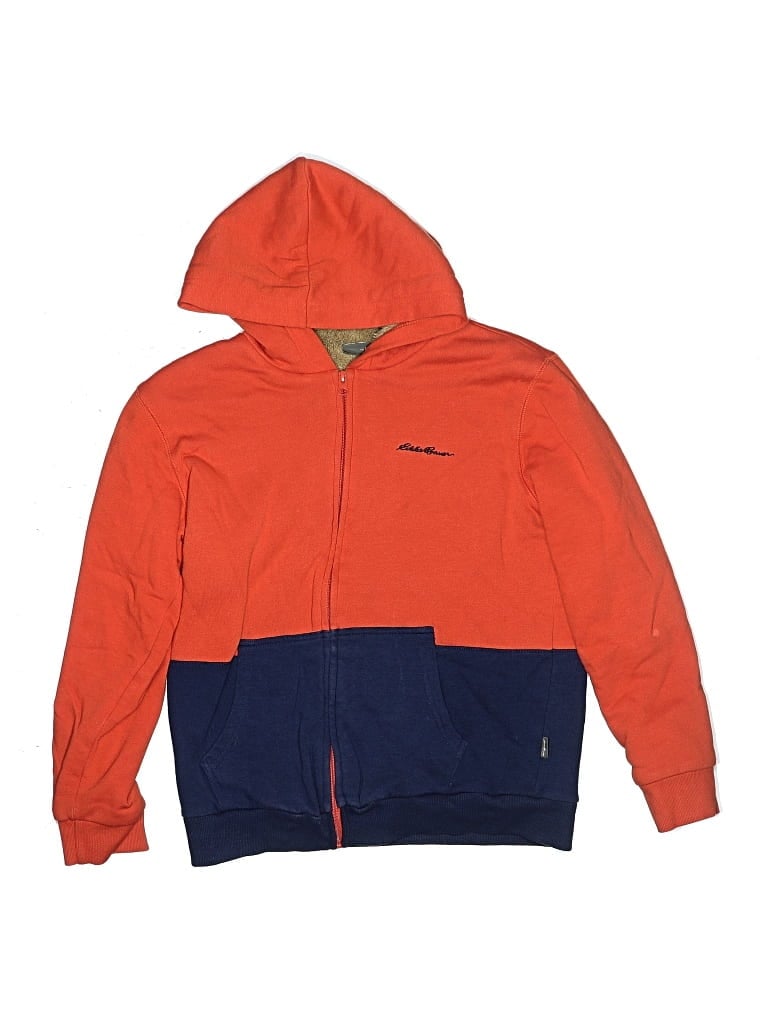 Pre-owned Eddie Bauer Kids' Zip Up Hoodie In Orange