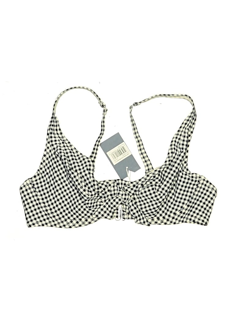 Assorted Brands Swimsuit Top Ivory Houndstooth Pattern Swimwear In Multi