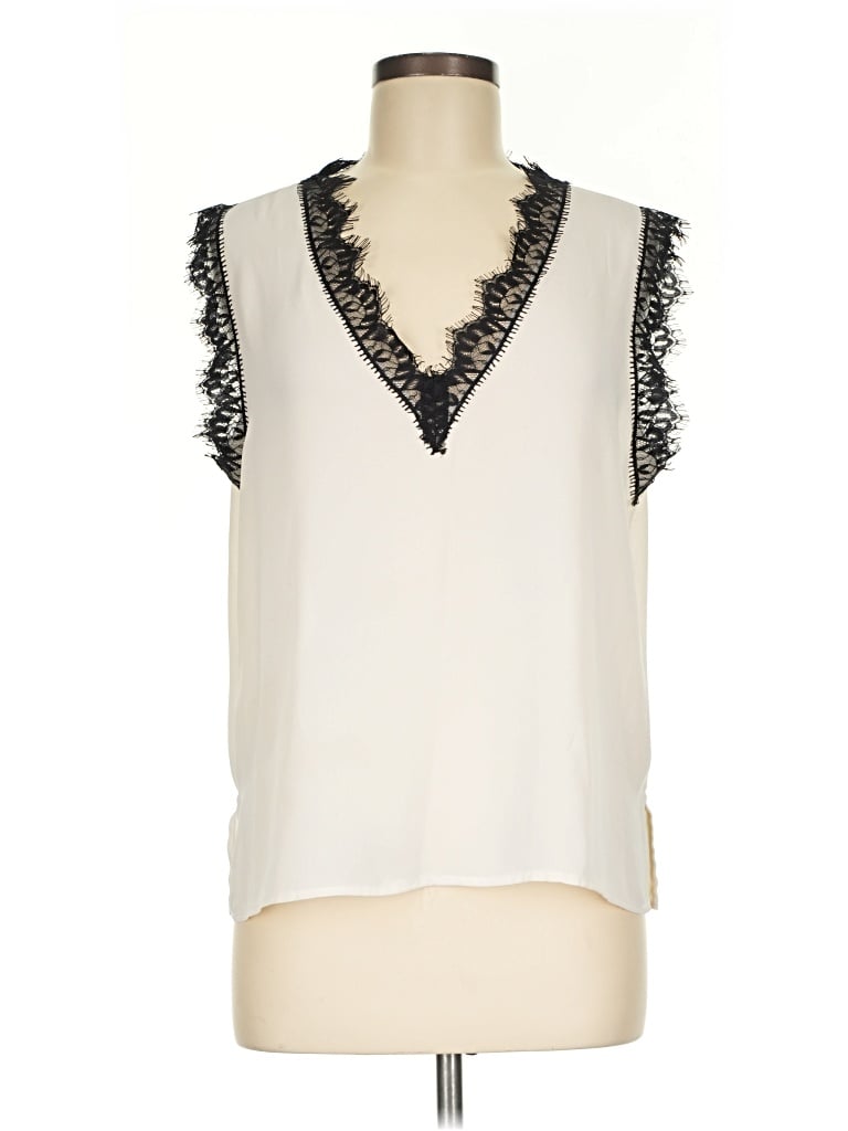 Pre-owned Veronica M Sleeveless T-shirt In Ivory