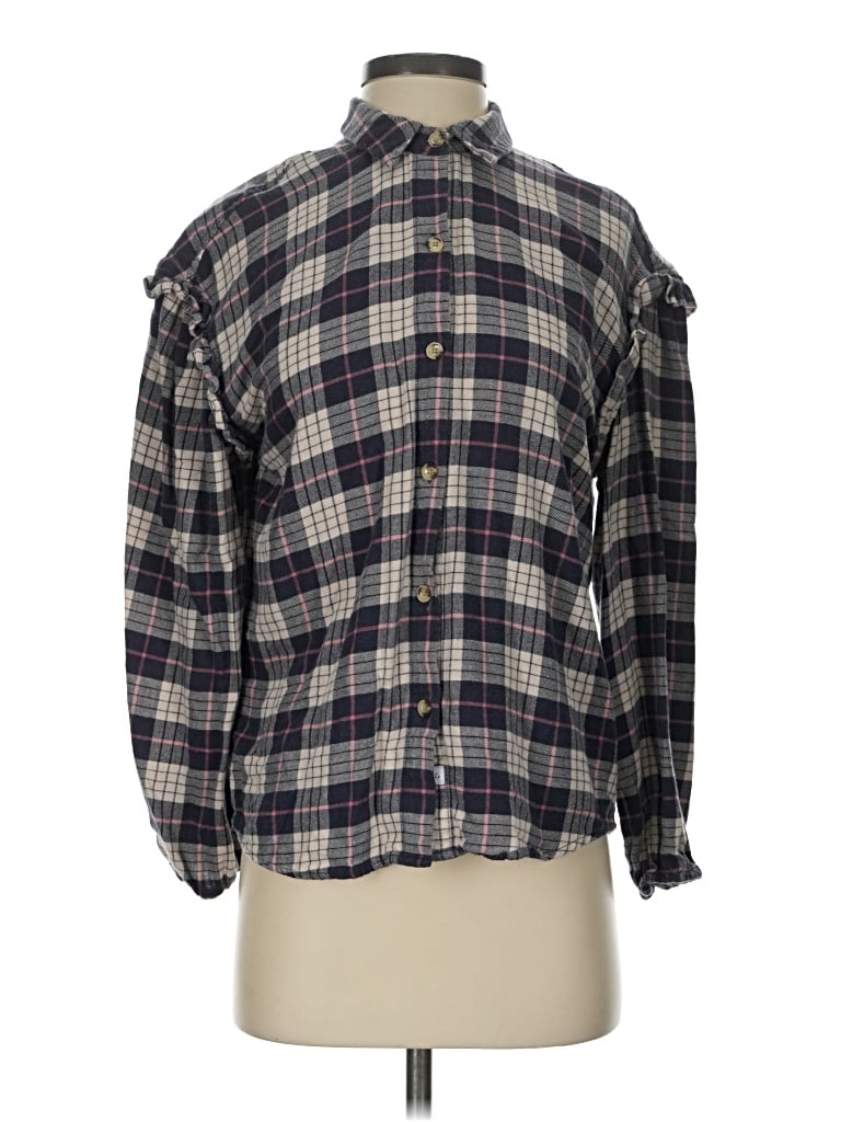 Pre-owned Rails Long Sleeve Blouse In Gray