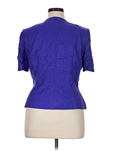 Safe Silk by Adrianna Papell Short Sleeve Silk Top (view 2)