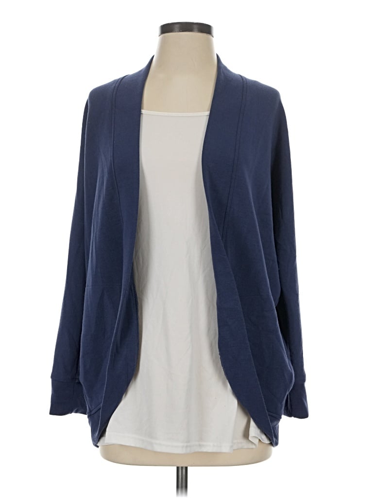 Pre-owned Weekends By Chico's Cardigan Sweater In Blue