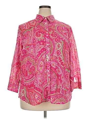 Lauren by Ralph Lauren 3/4 Sleeve Button-Down Shirt (view 1)